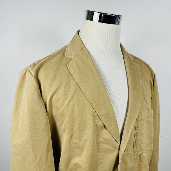 J Crew Mens XL Broken In Chino Sport Coat Beige